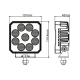 Van Master VMGWL54 10-30V 5200 Lumens Square IP69K Work Light PN: VMGWL54